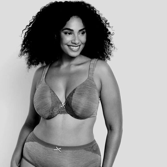Cacique Smooth Lightly Lined Full Coverage Bra Dark Grey Gray Black 44DD - Picture 1 of 12